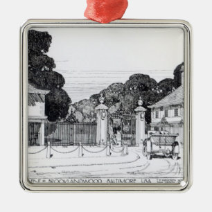 Entrance to Brooklandwood, Baltimore, USA, from Th Metal Tree Decoration