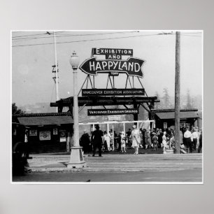 Entrance to Happyland, Vancouver Exhibition, 1929 Poster