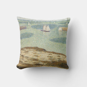 Entrance to Harbour by Georges Seurat, Vintage Art Cushion