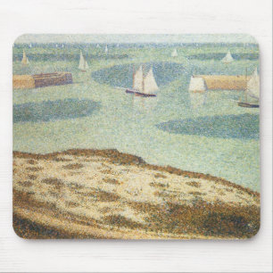 Entrance to Harbour by Georges Seurat, Vintage Art Mouse Mat