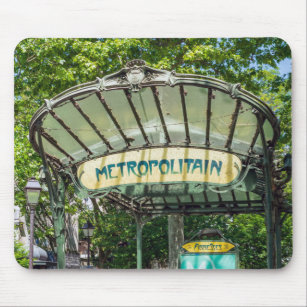 Entrance to Metro station at Montmartre - Paris Mouse Mat