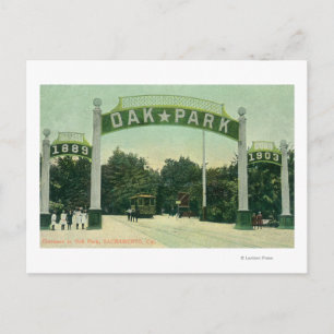 Entrance to Oak Park View Postcard