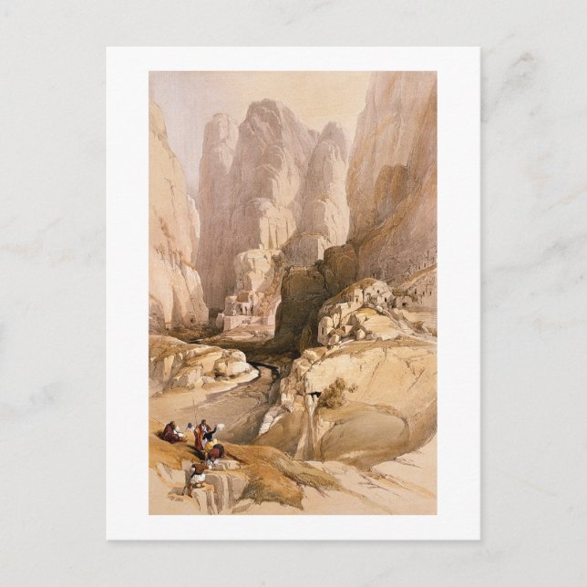 Entrance to Petra, March 10th 1839, plate 98 from Postcard (Front)