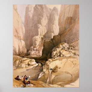 Entrance to Petra, March 10th 1839, plate 98 from Poster