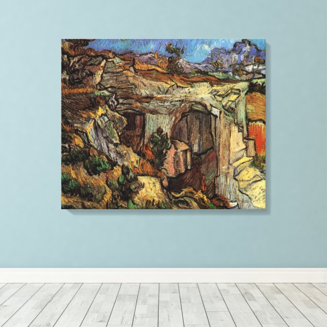 Entrance to Quarry, Saint-Remy by Vincent van Gogh Canvas Print (Insitu(Wood Floor))