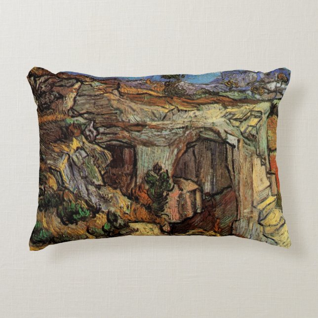 Entrance to Quarry, Saint-Remy by Vincent van Gogh Decorative Cushion (Front)
