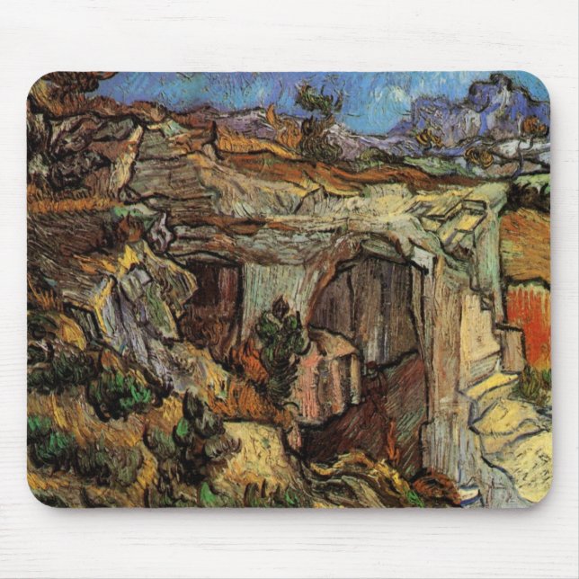 Entrance to Quarry, Saint-Remy by Vincent van Gogh Mouse Mat (Front)