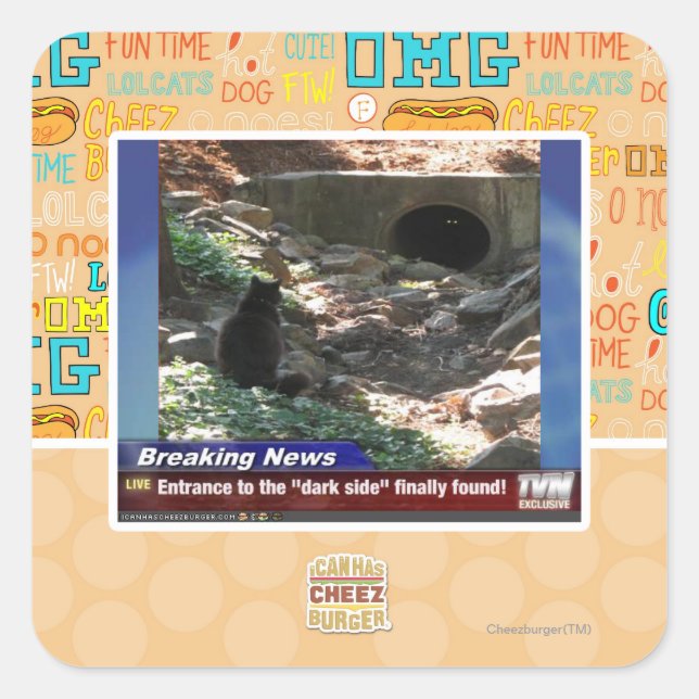 Entrance to the Dark Side Square Sticker (Front)