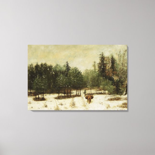 Entrance to the Forest in Winter Canvas Print (Front)