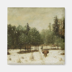Entrance to the Forest in Winter Magnet