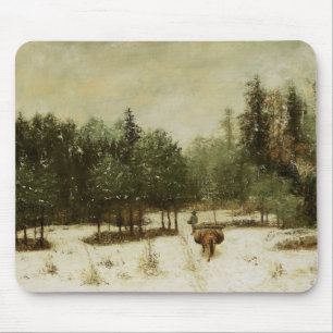 Entrance to the Forest in Winter Mouse Mat
