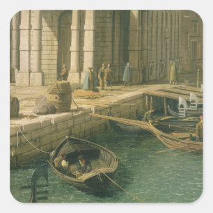 Entrance to the Grand Canal: Looking West, c.1738- Square Sticker