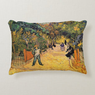 Entrance to the Public Park by Vincent van Gogh Decorative Cushion
