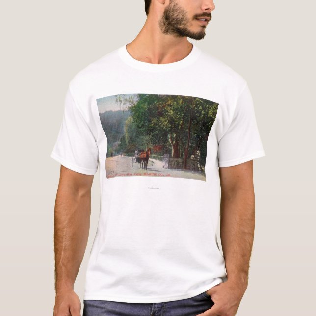 Entrance View to Shady Lane, Horse Carriage T-Shirt (Front)