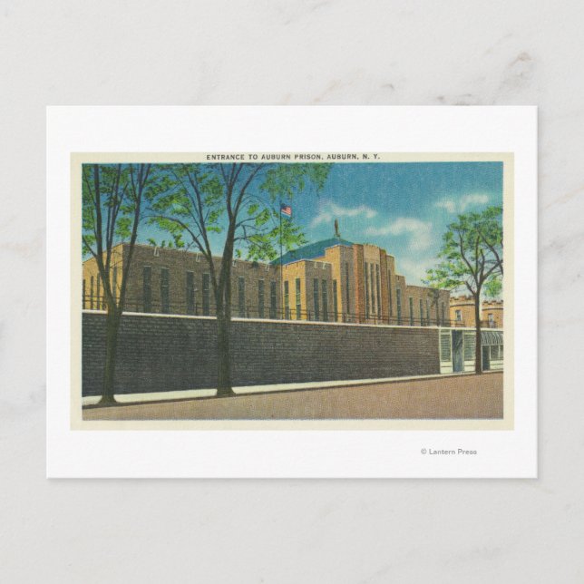 Entrance View to the Auburn Prison Postcard (Front)