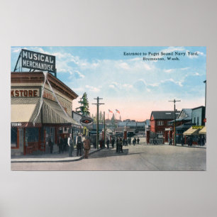 Entrance View to US Navy Ship Yard Poster