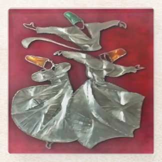 Entranced Sufis In Prayer Acrylic Art Glass Coaster