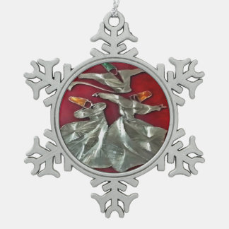 Entranced Sufis In Prayer Acrylic Art Snowflake Pewter Christmas Ornament