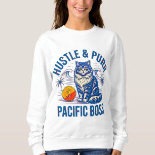 Entrepreneur Boss Babe - Hustle & Purr Cat Sweatshirt