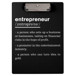 Entrepreneur Definition Funny Business Owner Gift Clipboard