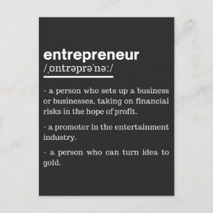 Entrepreneur Definition Funny Business Owner Gift Holiday Postcard