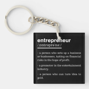 Entrepreneur Definition Funny Business Owner Gift Key Ring