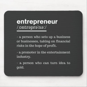 Entrepreneur Definition Funny Business Owner Gift Mouse Mat