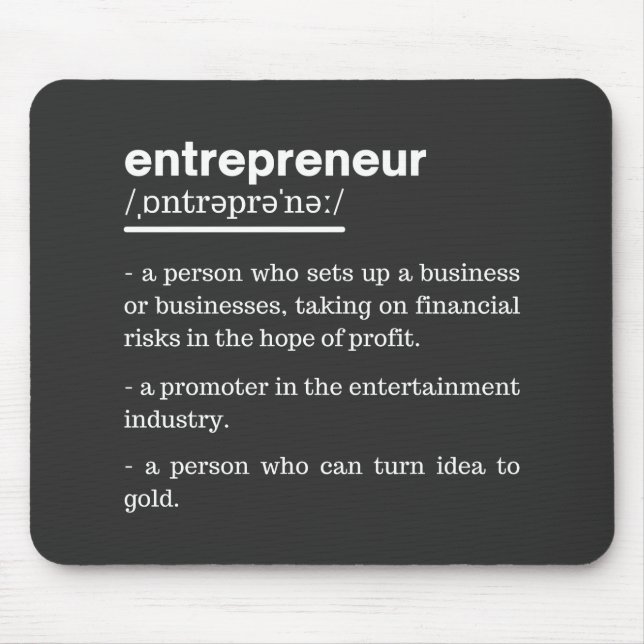 Entrepreneur Definition Funny Business Owner Gift Mouse Mat (Front)