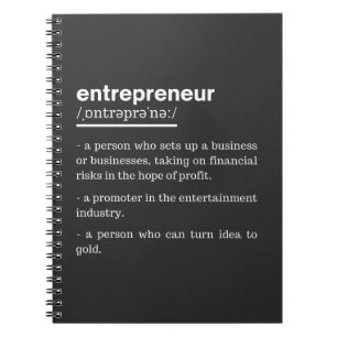 Entrepreneur Definition Funny Business Owner Gift Notebook