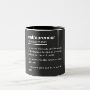 Entrepreneur Definition Funny Business Owner Gift Two-Tone Coffee Mug