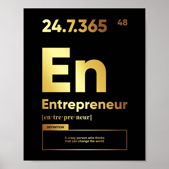 Entrepreneur Definition | Motivational  Poster (Front)