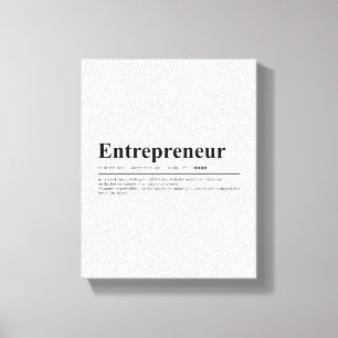 Entrepreneur Definition Motivational Quote Canvas Print