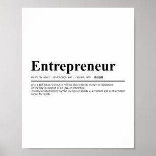 Entrepreneur Definition   Motivational Quote Poster