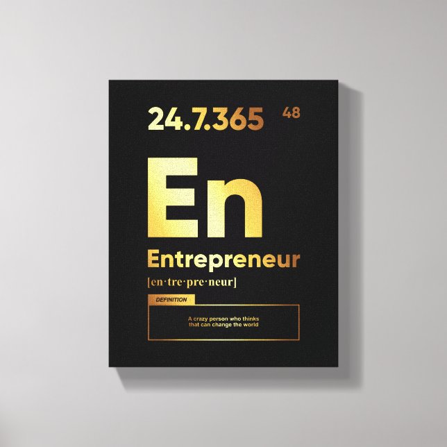 Entrepreneur Definition | Motivational Wall Art  (Front)