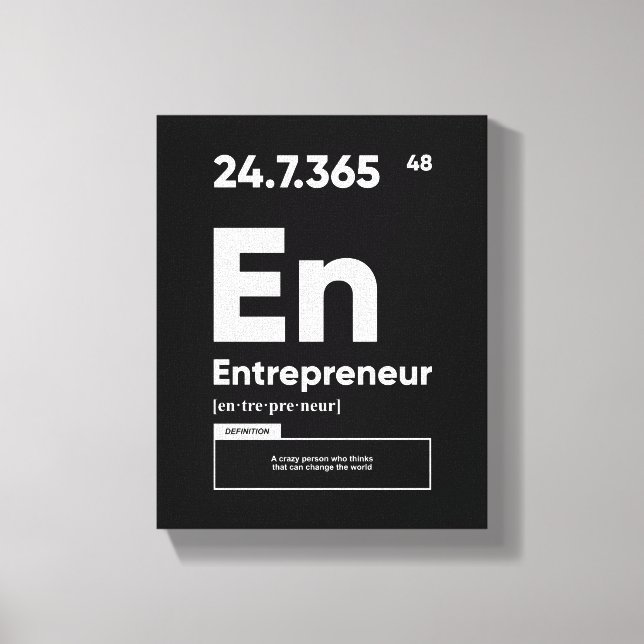 Entrepreneur Definition | Motivational Wall Art (Front)