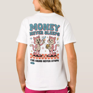 Entrepreneur Girl Boss - Pink Money Cat Gift T-Shirt