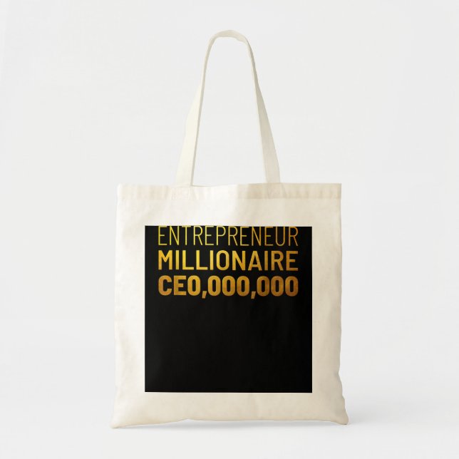 Entrepreneur Millionaire CEO,000,000 golden Gift Tote Bag (Front)