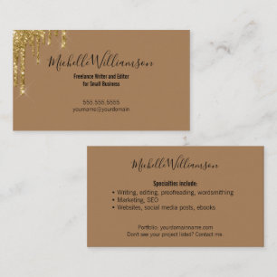 Entrepreneur Small Business Owner Freelance Gold Business Card