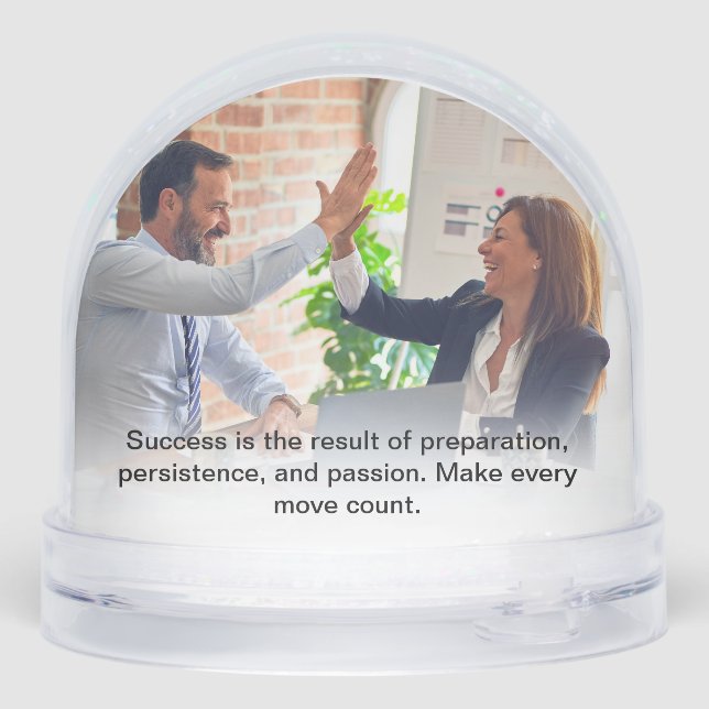 Entrepreneurs Picture Colleague Motivational Quote Snowglobe (Back)