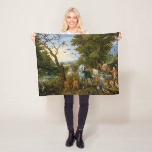 Entry of the Animals into Noah's Ark (Brueghel) Fleece Blanket