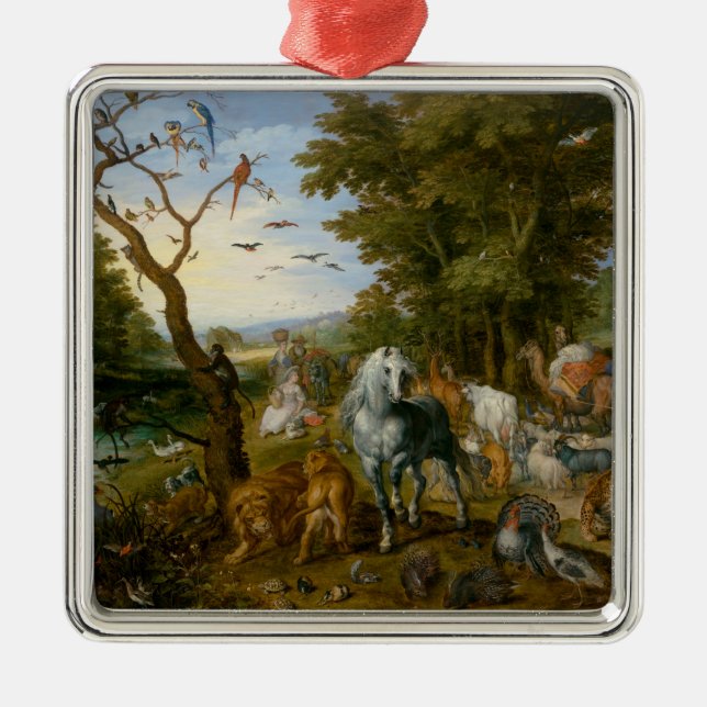 Entry of the Animals into Noah's Ark (Brueghel) Metal Tree Decoration (Front)