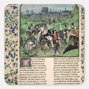 Entry of Young Louis II of Anjou into Paris Square Sticker