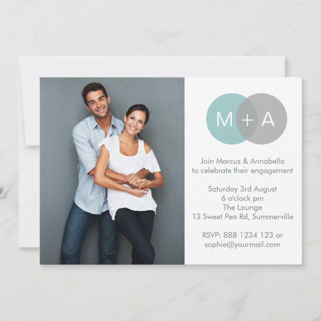 Entwined Circles Engagement Party Photo Invitation (Front)