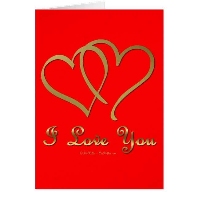 Entwined Gold Hearts i Love You (Front)