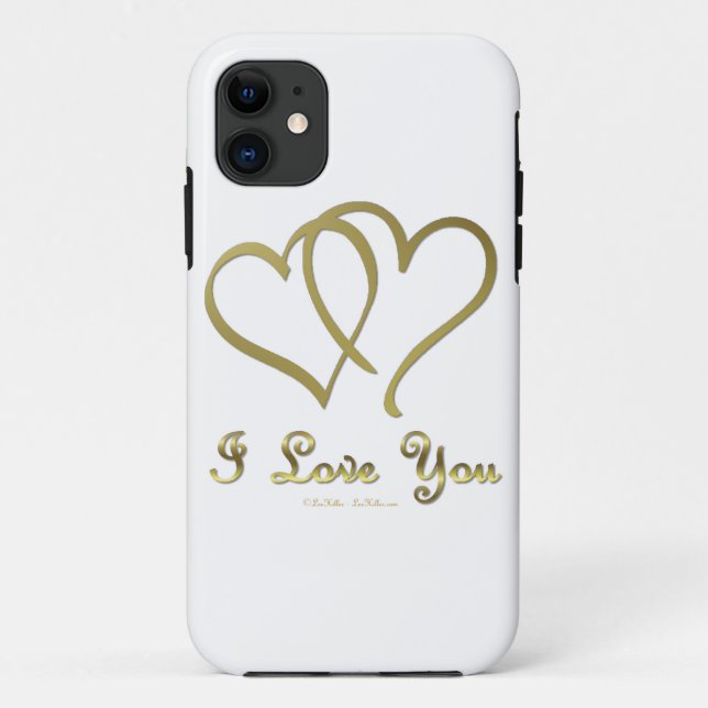 Entwined Gold Hearts i Love You Case-Mate iPhone Case (Back)