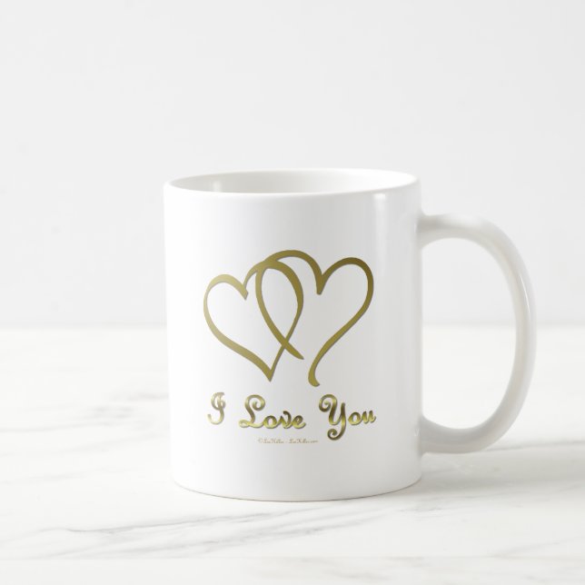 Entwined Gold Hearts i Love You Coffee Mug (Right)