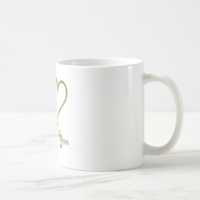 Entwined Gold Hearts i Love You Coffee Mug (Right)