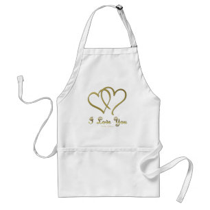 Entwined Gold Hearts i Love You Standard Apron