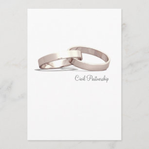 Entwined Gold Rings BL- Civil Partnership Invite