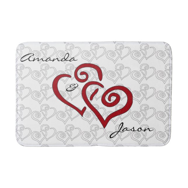 Entwined Hearts Design Bath Mat (Front)